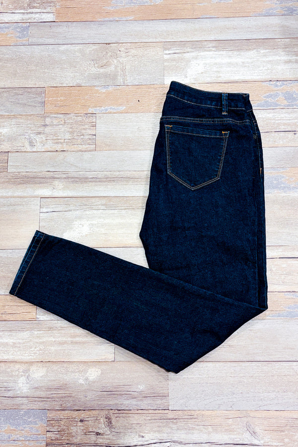 Jeans léger bleu foncé à taille basse seconde main - Insider- La Penderie du Paradis