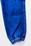 Jeans jogger bleu taille haute à poches cargo* seconde main - Blumind- La Penderie du Paradis