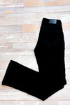 Jeans noir jambe évasée à taille régulière seconde main - Jeaniologie- La Penderie du Paradis