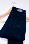 Jeans noir jambe évasée à taille régulière seconde main - Jeaniologie- La Penderie du Paradis