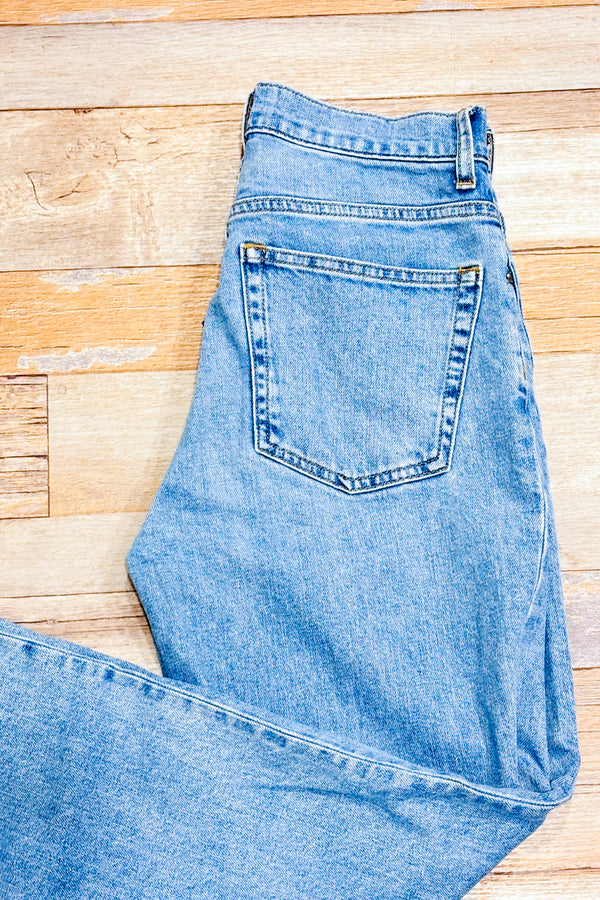 Jeans bleu pâle The Cheaky jambe droite à taille haute * seconde main - Everlane- La Penderie du Paradis