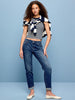 Jeans Wow Boyfriend bleu foncé à taille régulière seconde main - Old Navy- La Penderie du Paradis
