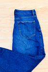 Jeans bleu foncé à taille haute coupe moderne seconde main - Joe Fresh- La Penderie du Paradis