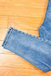 Jeans bleu pâle jambe étroite à taille haute seconde main - Moon Girl- La Penderie du Paradis