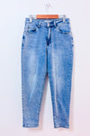 Jeans bleu pâle jambe étroite à taille haute seconde main - Moon Girl- La Penderie du Paradis