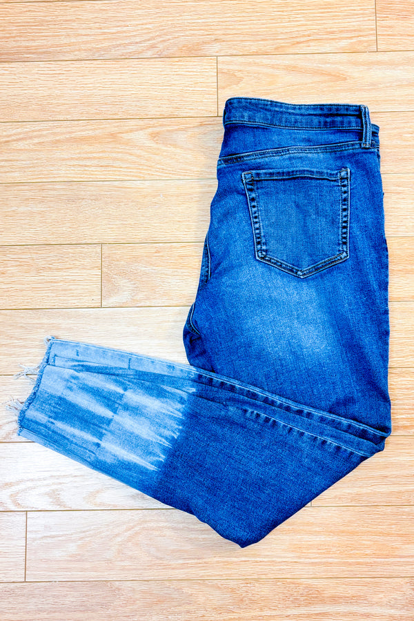 Jeans skinny bleu effet tie-dye* seconde main - Reitmans- La Penderie du Paradis