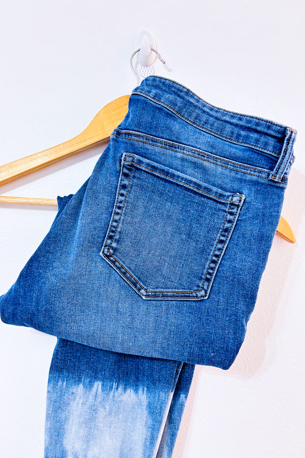 Jeans skinny bleu effet tie-dye* seconde main - Reitmans- La Penderie du Paradis