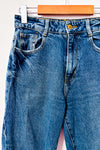 Jeans bleu foncé à taille haute* seconde main - Zara- La Penderie du Paradis