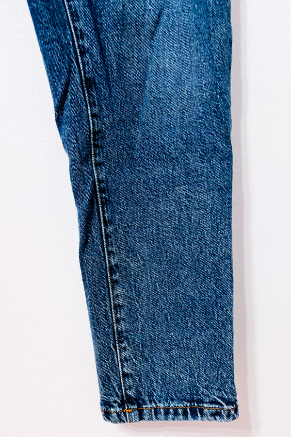 Jeans bleu foncé à taille haute* seconde main - Zara- La Penderie du Paradis