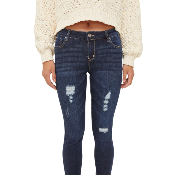 Jegging bleu foncé effet usé taille régulière (xs)-Ardene-La Penderie du Paradis 🕊