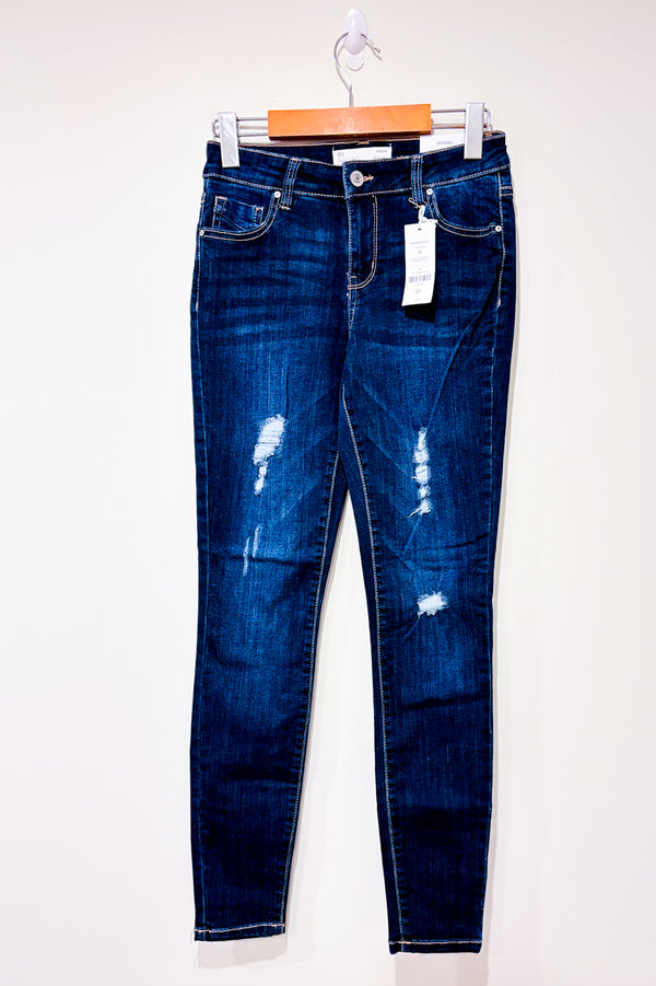 Jegging bleu foncé effet usé taille régulière (xs)-Ardene-La Penderie du Paradis 🕊