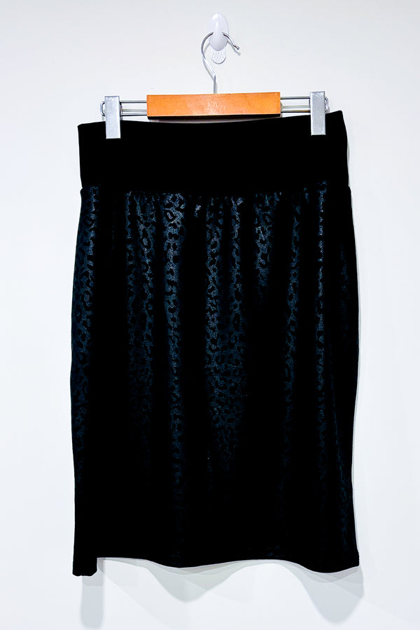 Jupe noire motif léopard avec taille élastique (m) -- La Penderie du Paradis ?