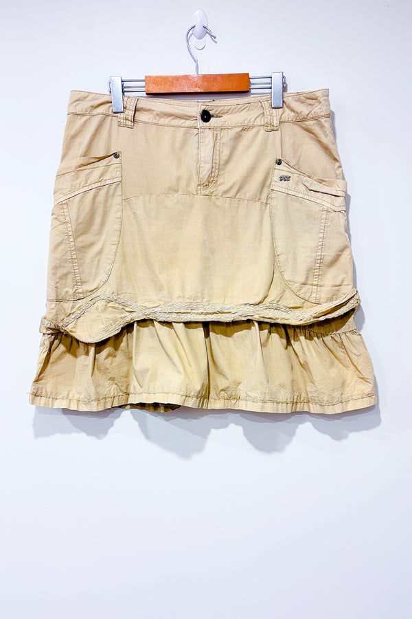 Jupe cargo beige avec froufrou (l)-Point Zero-La Penderie du Paradis 🕊