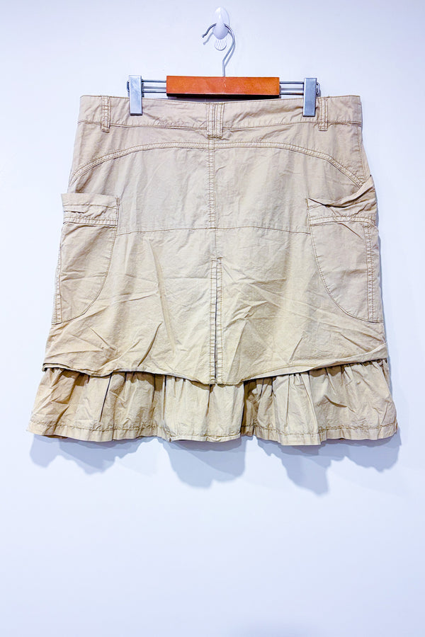 Jupe cargo beige avec froufrou (l)-Point Zero-La Penderie du Paradis 🕊