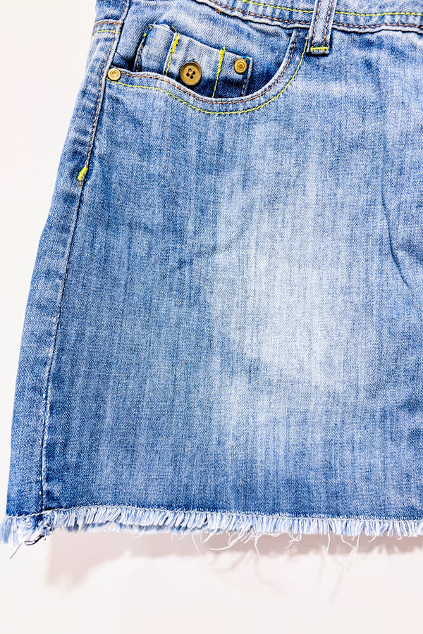 Mini jupe bleu pâle en jeans (m)-Yes! Miss-La Penderie du Paradis 🕊