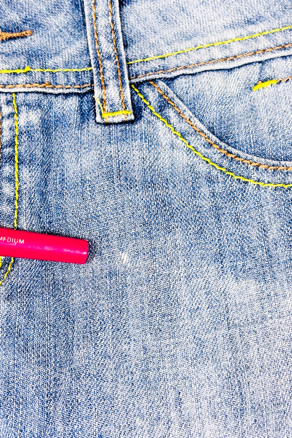 Mini jupe bleu pâle en jeans (m)-Yes! Miss-La Penderie du Paradis 🕊