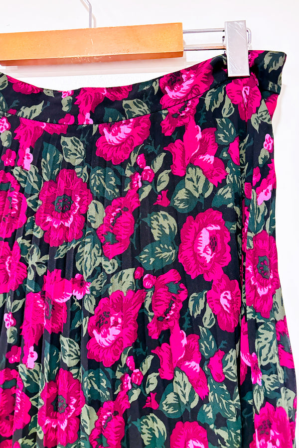 Jupe maxi verte et mauve fleurie (m)-Joe Fresh-La Penderie du Paradis 🕊