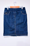 Jupe bleu foncĂ© extensible en jeans (m)*-Contrast-La Penderie du Paradis đ