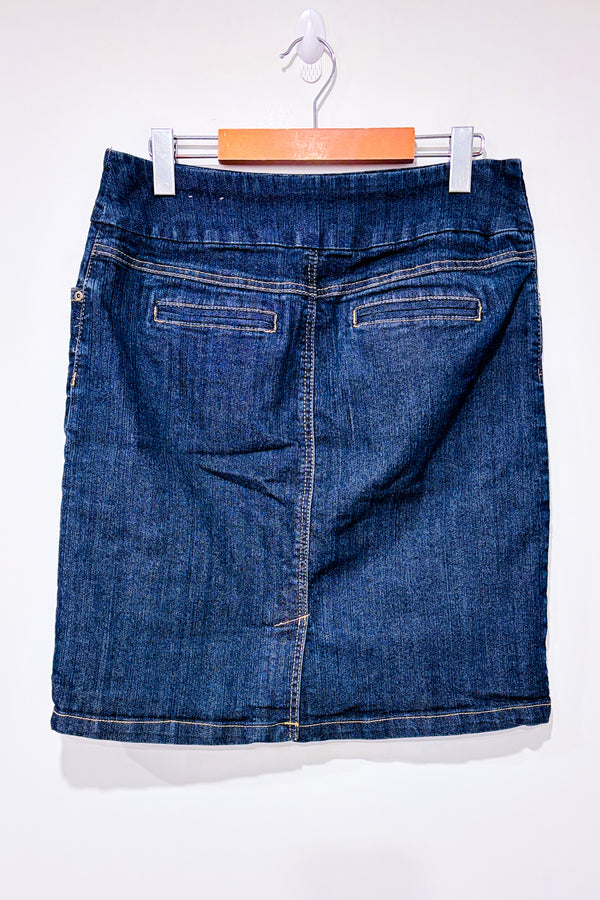 Jupe bleu foncĂ© extensible en jeans (m)*-Contrast-La Penderie du Paradis đ