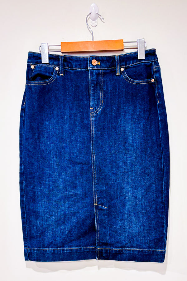 Jupe droite bleu foncé en jeans (s)*-Talbots-La Penderie du Paradis 🕊