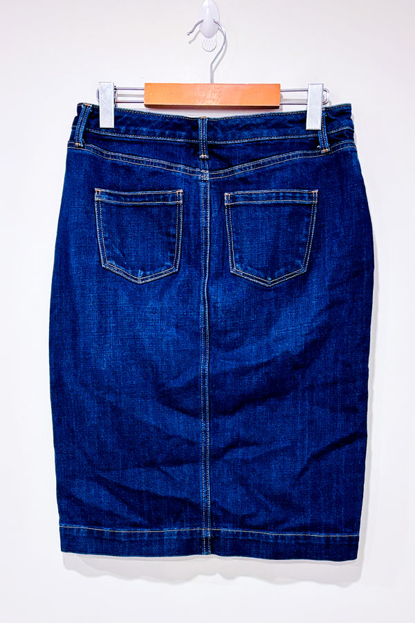 Jupe droite bleu foncé en jeans (s)*-Talbots-La Penderie du Paradis 🕊