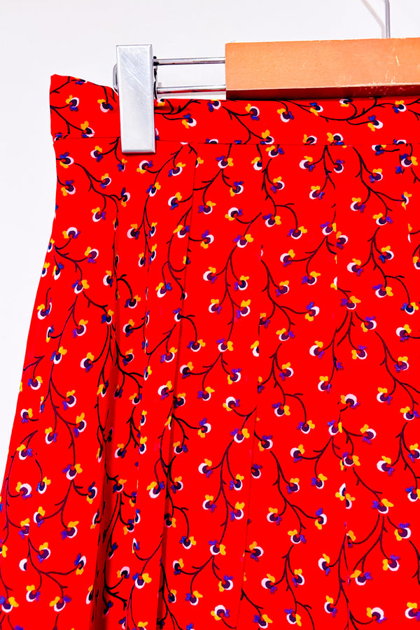 Jupe fluide rouge fleurie (s)-Old Navy-La Penderie du Paradis 🕊