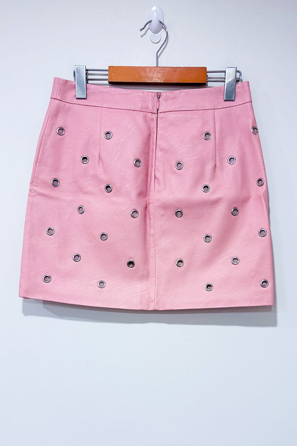 Jupe rose faux cuir* seconde main - Top Shop- La Penderie du Paradis