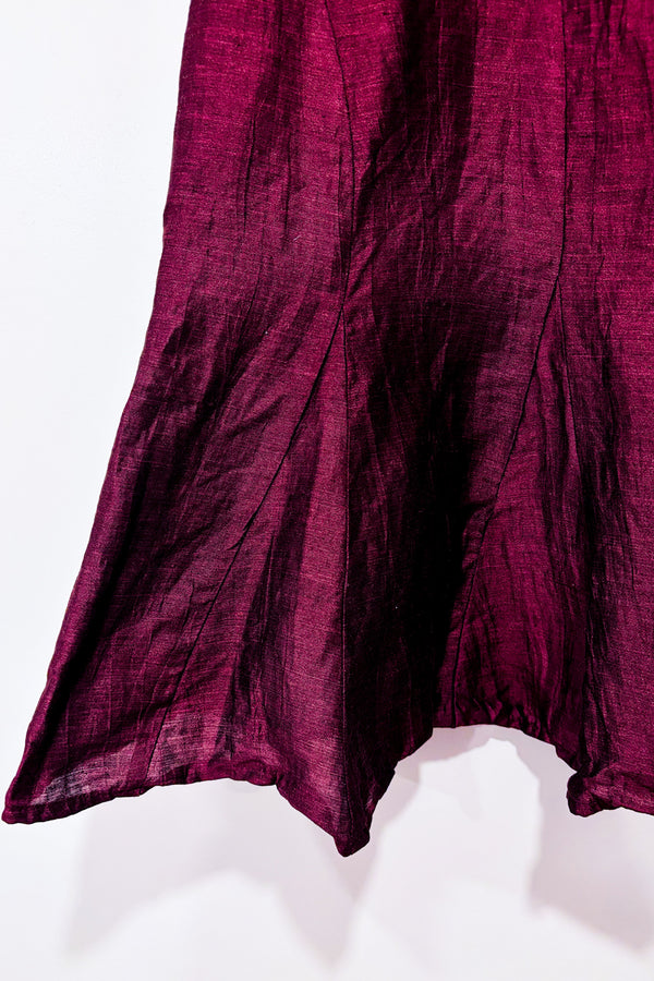 Jupe bourgogne en lin (xl)-Louben-La Penderie du Paradis 🕊