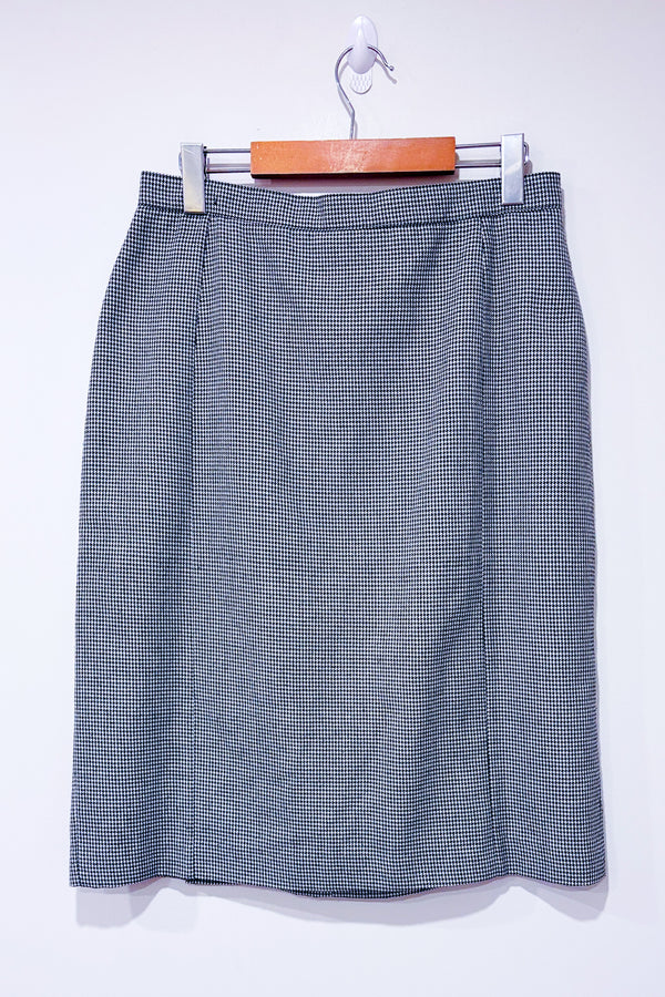 Jupe vintage noire et blanche motif pied de poule (l) seconde main - Autres- La Penderie du Paradis