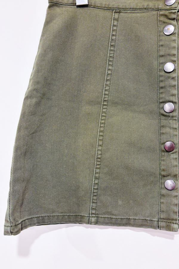 Jupe kaki en denim (m) seconde main - Rebel Rogue- La Penderie du Paradis