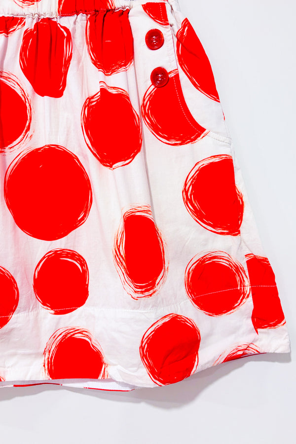 Mini jupe crème à pois rouges* seconde main - Patrizia Pepe- La Penderie du Paradis