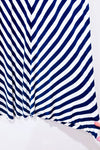 Jupe maxi marine et bleue motif chevron seconde main - Simons- La Penderie du Paradis