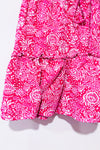 Jupe-short rose fluide fleurie à taille élastique seconde main - Zara- La Penderie du Paradis