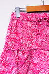 Jupe-short rose fluide fleurie à taille élastique seconde main - Zara- La Penderie du Paradis