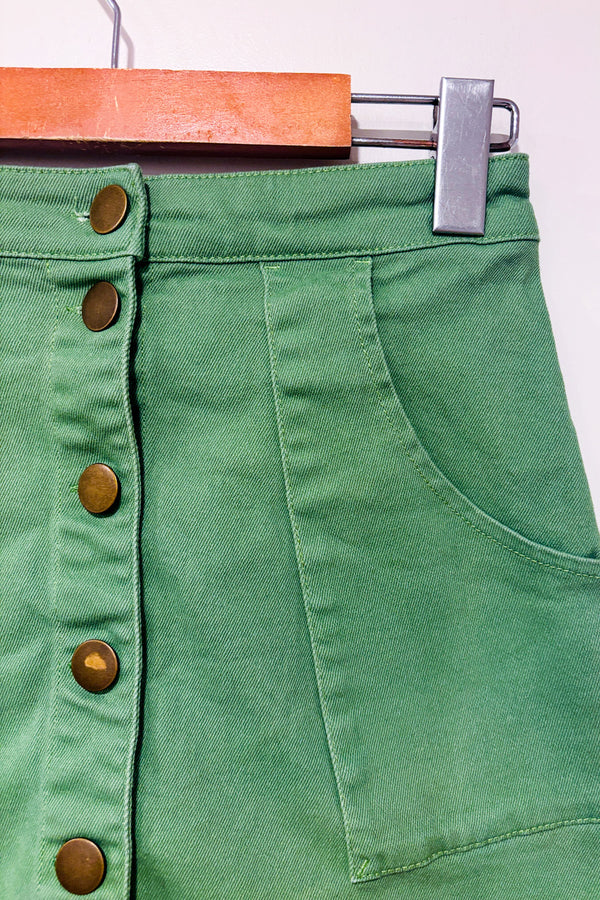 Jupe verte en denim seconde main - Smak Parlour- La Penderie du Paradis