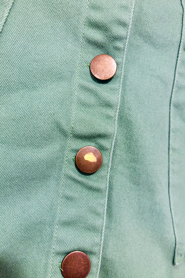 Jupe verte en denim seconde main - Smak Parlour- La Penderie du Paradis