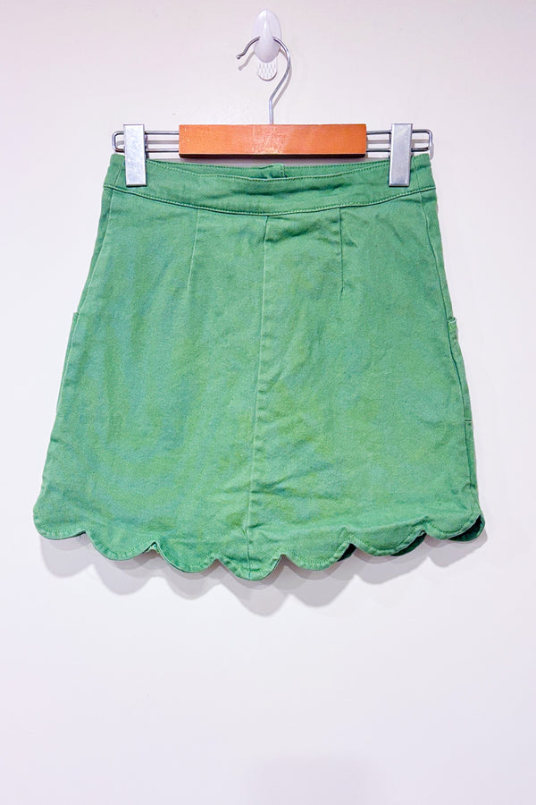 Jupe verte en denim seconde main - Smak Parlour- La Penderie du Paradis