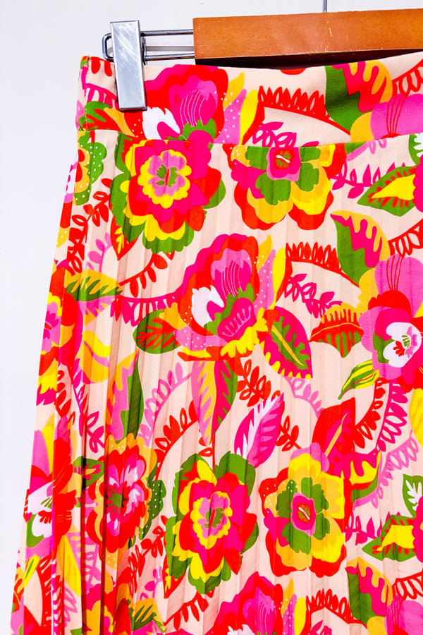 Jupe midi plissée multicolore* seconde main - Véro Collection- La Penderie du Paradis