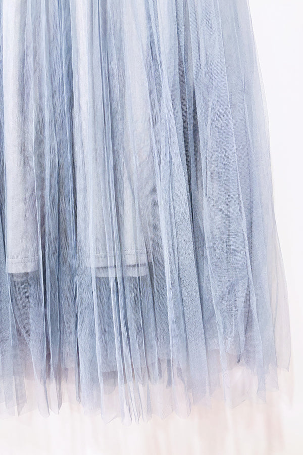 Jupe maxi grise plissée en tulle seconde main - SHEIN- La Penderie du Paradis