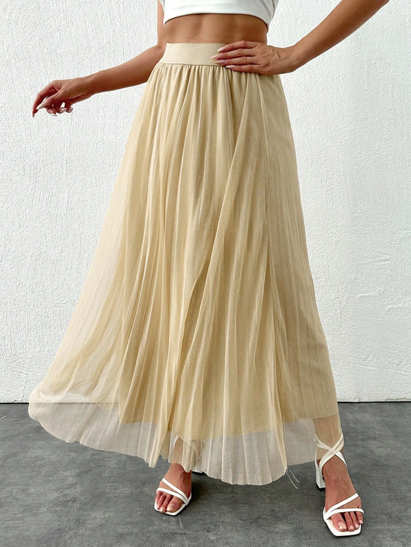 Jupe maxi grise plissée en tulle seconde main - SHEIN- La Penderie du Paradis