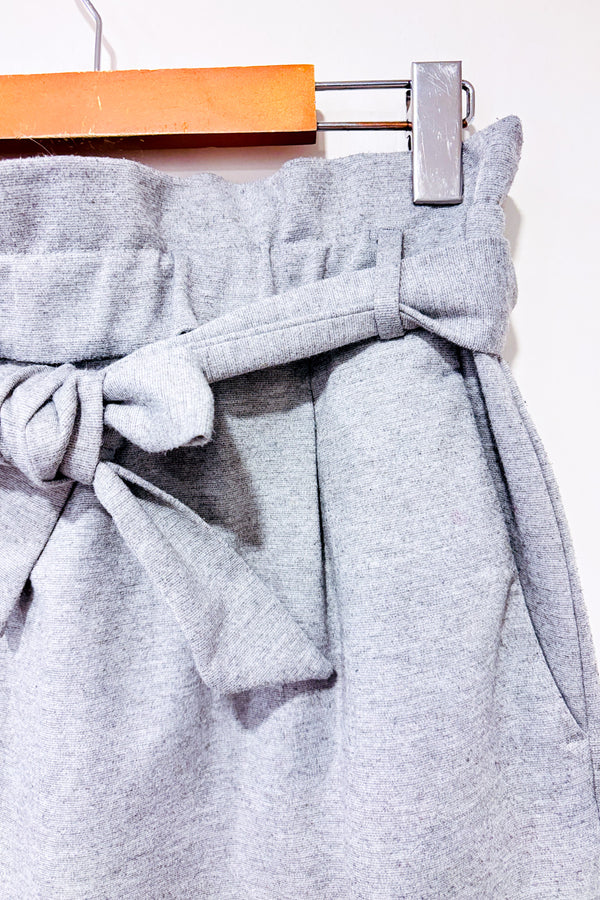Jupe taille haute grise à nouer seconde main - Dynamite- La Penderie du Paradis