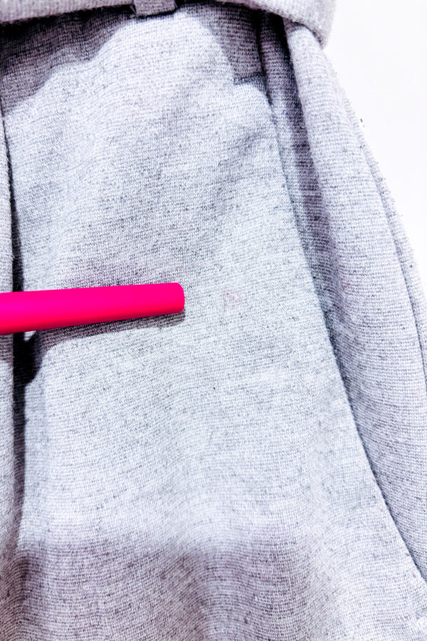 Jupe taille haute grise à nouer seconde main - Dynamite- La Penderie du Paradis