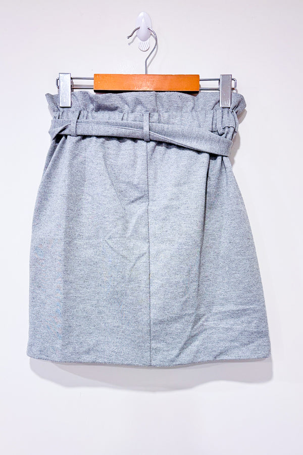 Jupe taille haute grise à nouer seconde main - Dynamite- La Penderie du Paradis