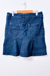 Jupe en denim bleu foncé plissée seconde main - Lois Jeans- La Penderie du Paradis