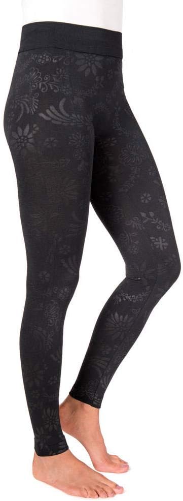 Legging noir fleuri (s/m)-Muk Luks-La Penderie du Paradis 🕊