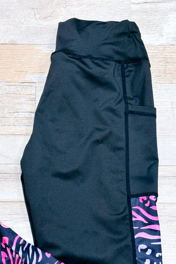Legging noir avec motif animal multicolore sur les côtés (s)-SHEIN-La Penderie du Paradis 🕊