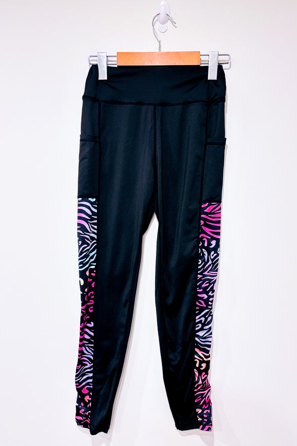 Legging noir avec motif animal multicolore sur les côtés (s)-SHEIN-La Penderie du Paradis 🕊