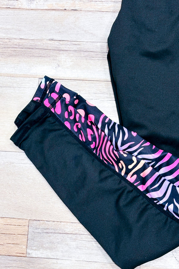 Legging noir avec motif animal multicolore sur les côtés (s)-SHEIN-La Penderie du Paradis 🕊