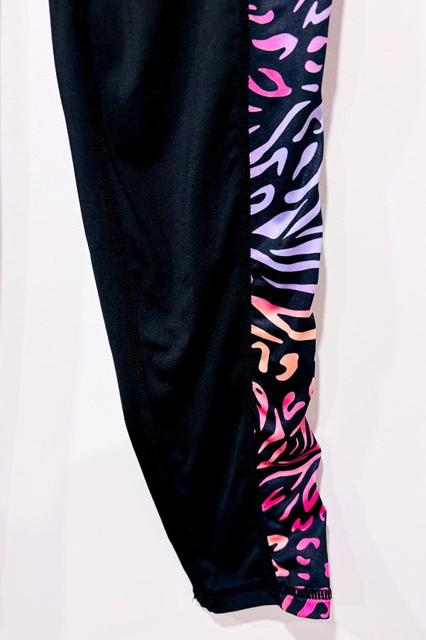 Legging noir avec motif animal multicolore sur les côtés (s)-SHEIN-La Penderie du Paradis 🕊