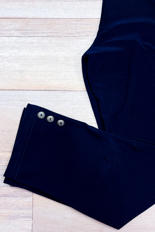 Legging marine extensible (s) seconde main - Gitane- La Penderie du Paradis